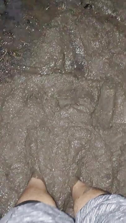 Barefoot Playing in the mud fun