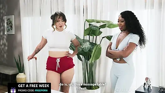 ALL GIRL MASSAGE - ücretsiz masaj tutkulu ırklararası lezbiyen seksine yol açıyor