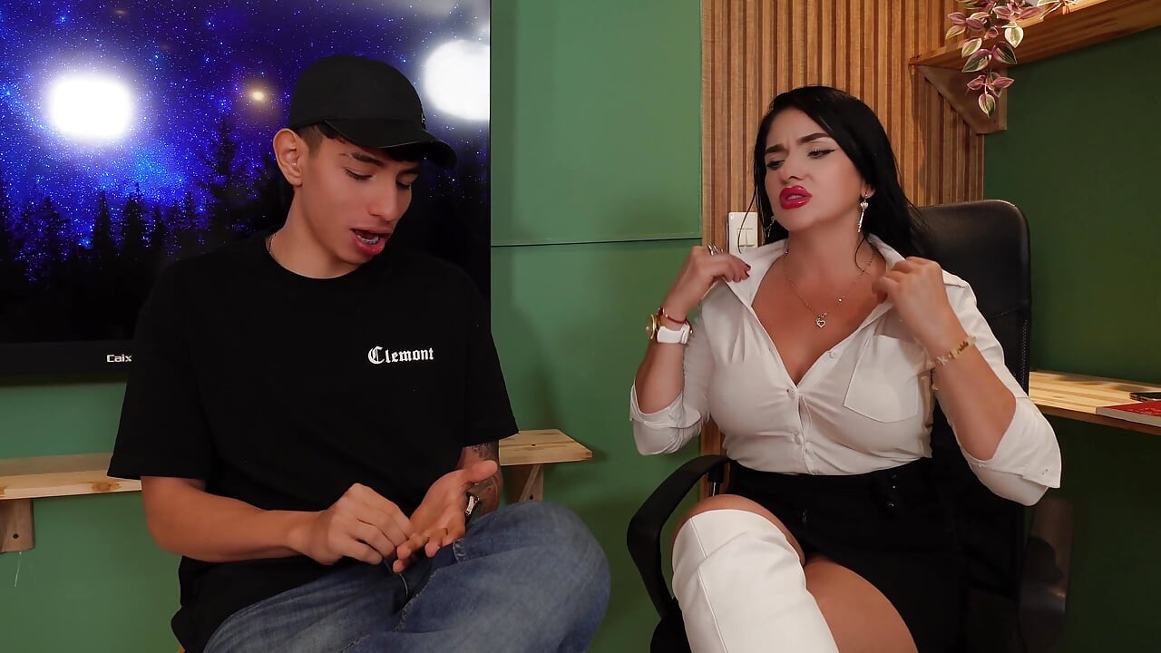 Horny MILF Teacher Fucks My Partner and Me in Principal's Office