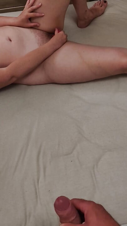 Invite her jerk off in front of this masturbating milf