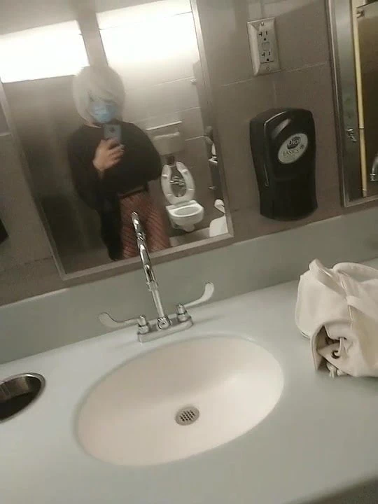Sylva flashing in public restroom part 2