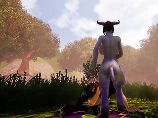 Draenei Фута Dickgirl трахает горячего эльфа - порно-пародия с Warcraft