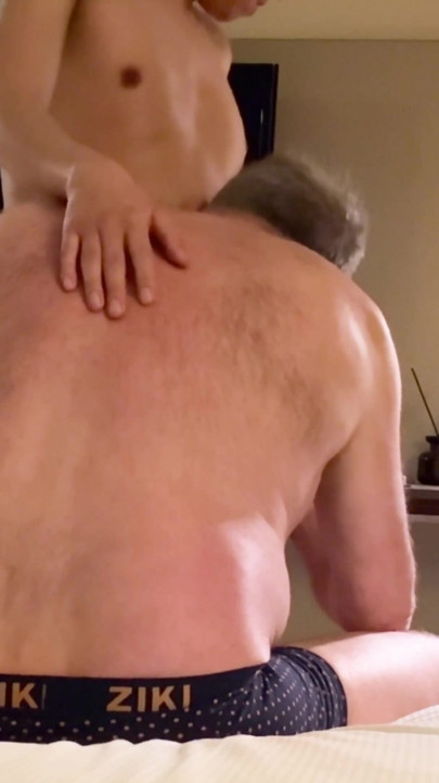 Daddy (56) enjoys the love and kisses of his stepson (19) | Clip 2