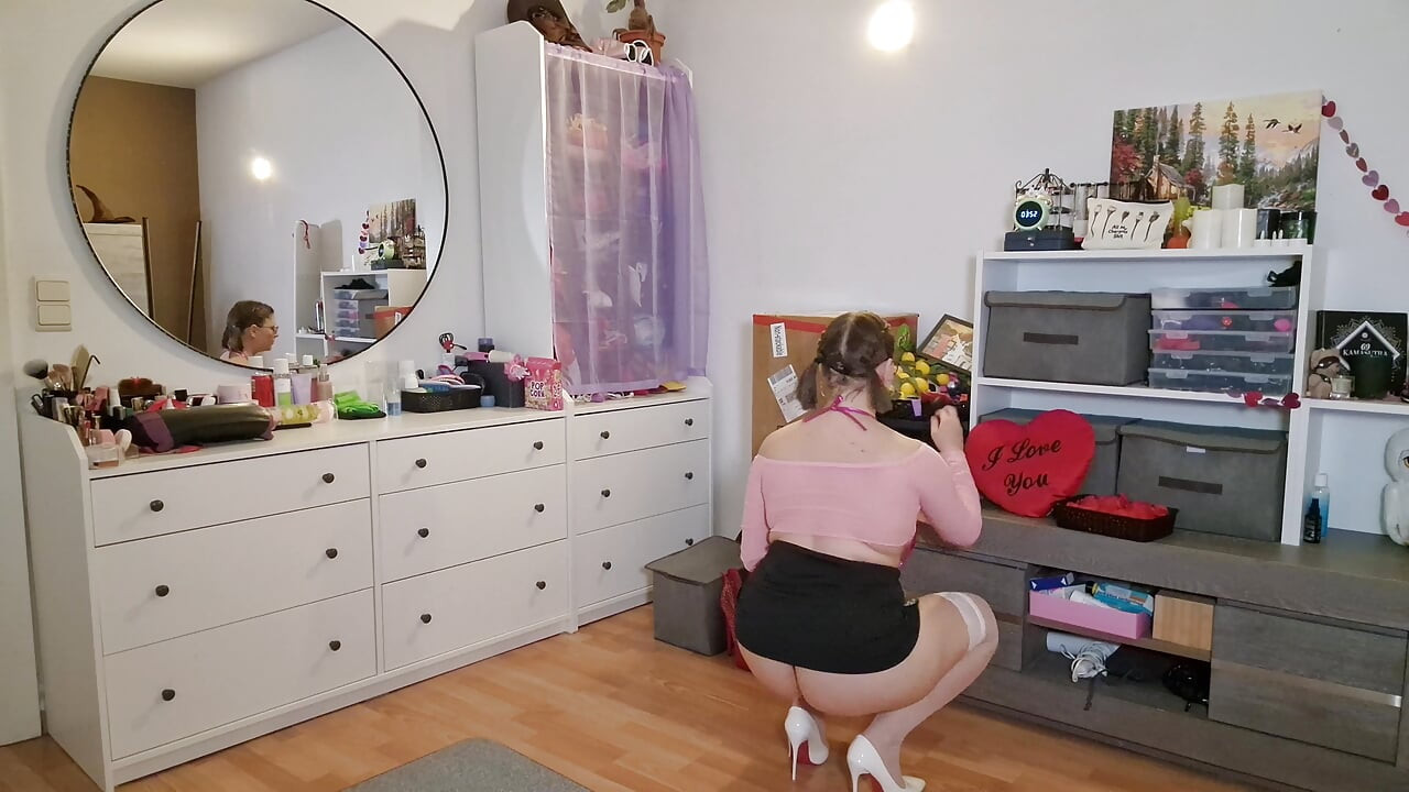 Stepdaughter Cleans in Tiny Outfit