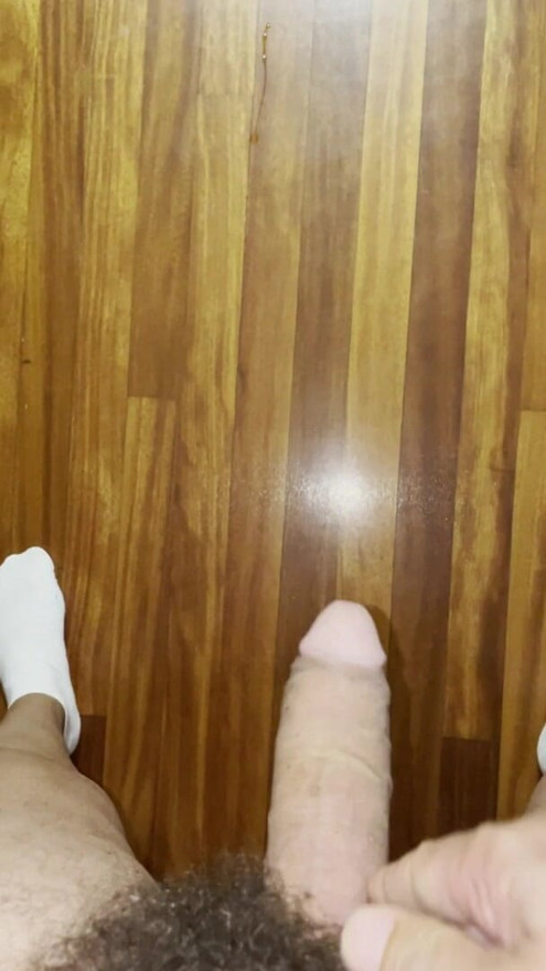 Handjob and cum on the floor