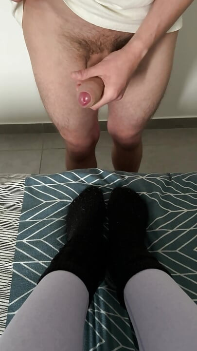 After the sport... my black slouch socks caught his attention