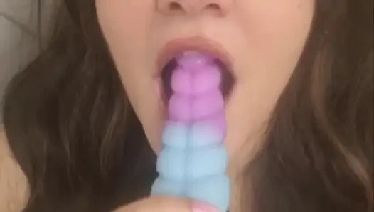 Using Dildo in All Her Holes, Even From Ass to Mouth