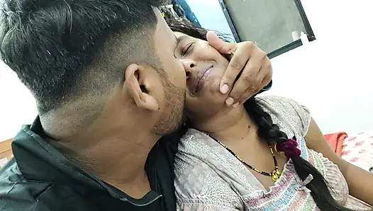 Indian desi stepsister and stepbrother slowly slowly kissing hot and sucking boobs.