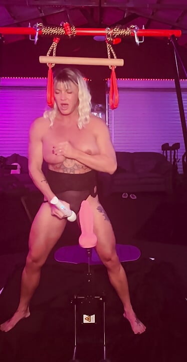 Hot Blonde has a Standing Orgasm