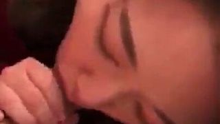 Horny Asian passionately licking sucking dick