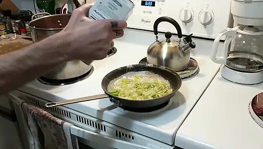 Sperma gekocht, 3 lauch chili mit Öl handjob