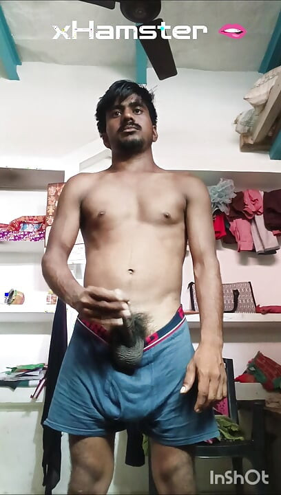 A lonely man is masturbating at home