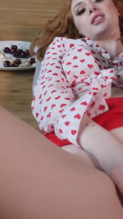 Pale redhead Lenina Crowne with huge tits fucks a big cock on the kitchen table | Clip 1