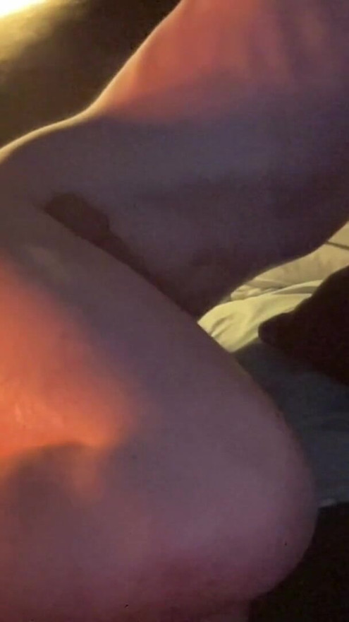 Young handsome guy fucks himself hard with a huge cock, cums from double penetration | Clip 1