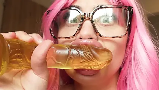 I Make Silly Faces While I Suck and Jerk off Your Small Dick Watch Me Pull Ahegao Faces and Make Funny Expressions