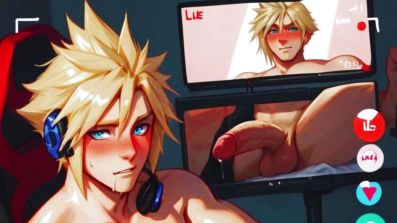 ゲーマーのライブストリームは手に負えなくなり、大規模なオンラインゲイ乱交に変わります。ぽっかりと開いたお尻でアナルセックス
