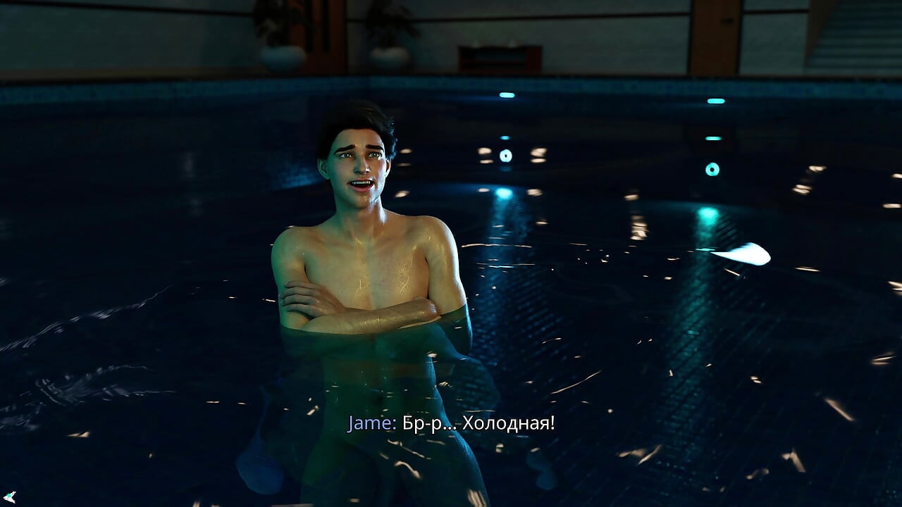 I forgot my swimsuit, so I had to swim naked, and then my friend happened to be nearby