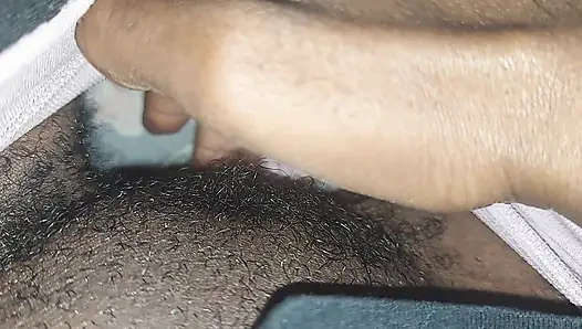 Playing with my wet shaved pussy