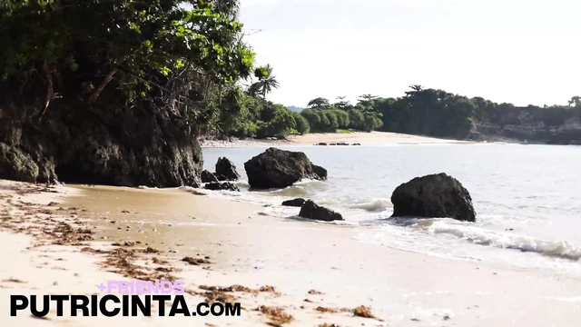 Asian Babe Putri Cinta Playing with Her Pussy On Empty Beach
