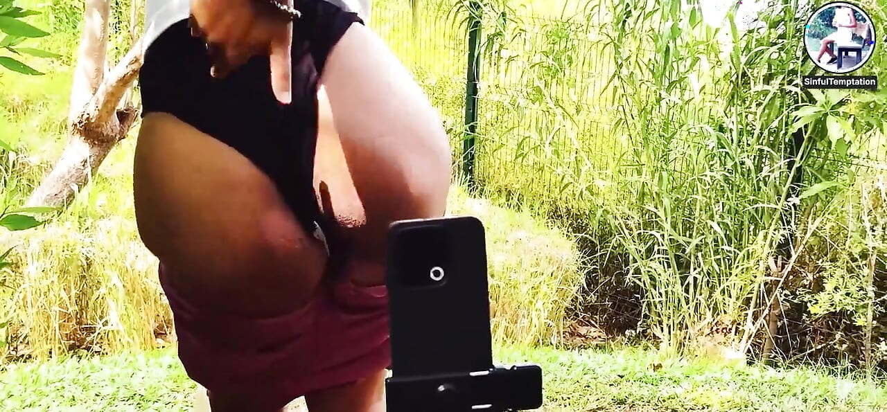 Outdoor Public Park Dildo Blowjob