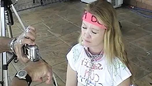 SHELLEY CUMDOG BARKS AND BEGS FOR CUM