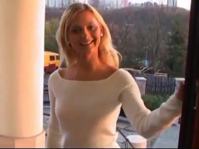Stunning Blonde Whore with Perfect Tits and Ass Gives Camera Man a Blowjob