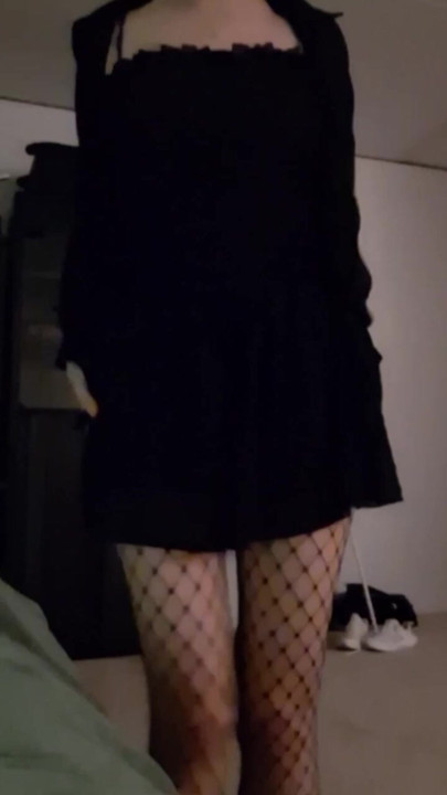 the girl takes off her dress and wants to play