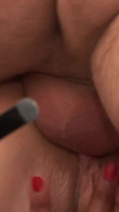 Key moment from "Black girl and blonde MILF give pleasure to this horny dude"
