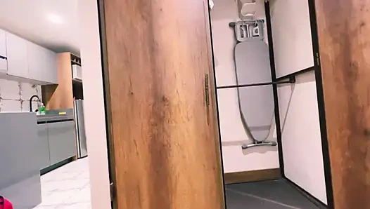 Мы потрогали в чулане до приезда ее мужа!!