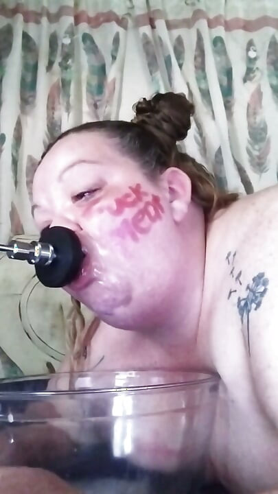Throat Slave Fuck Machine Training Piggys Wet Ass Mouth and Slop Bowl