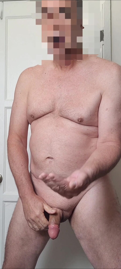 Exhibitionist eating my own cum (again) while you watch