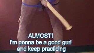 Crossdresser with 23 inch dildo all the way Anal (Almost!)