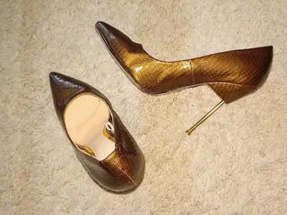 Sapatos de salto de metal koton usados ​​fodidos para encher porra