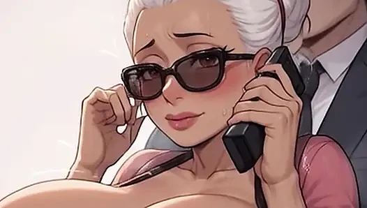 Waifu reife sekretärin pOV - büro-telefonanruf nahaufnahme möpse necken beim ausziehen