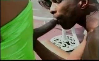 Shemale Sucks and Fucks Huge Black Cock