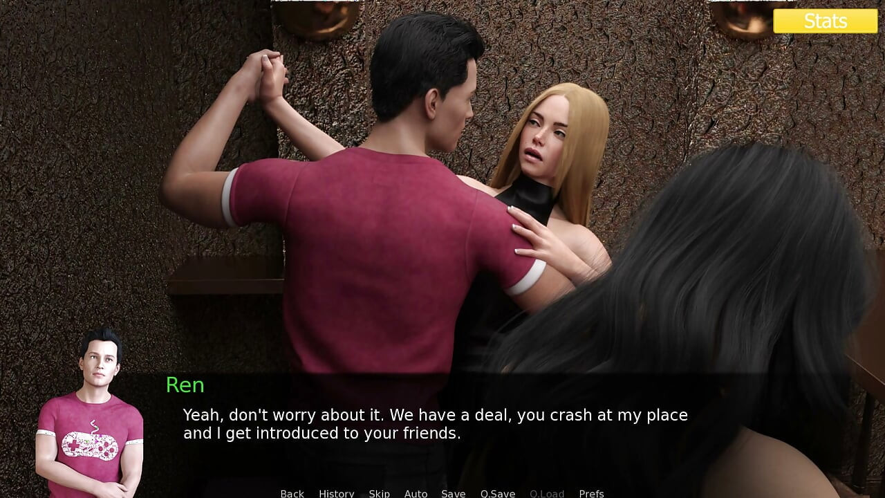 Erotica 4 - Riley, Ren и Lilly танцуют в баре, тогда планировать ночь вместе