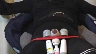 Amateur Japanese CD restrained and toying until cum