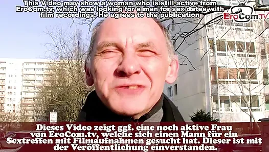 Old German housewife fucks after flirting with grandpa on the street