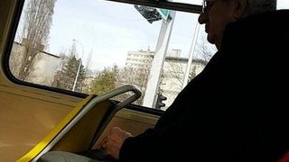 Hot grandpa from Croatia in tram