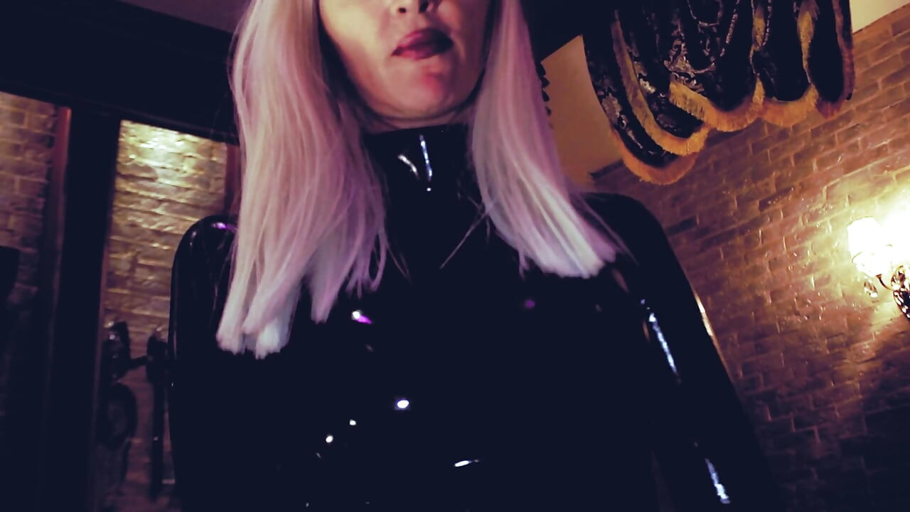 Hot domina Eva Latex play with a dick CBT toys BDSM kink femdom fetish Milf mature mistress blonde