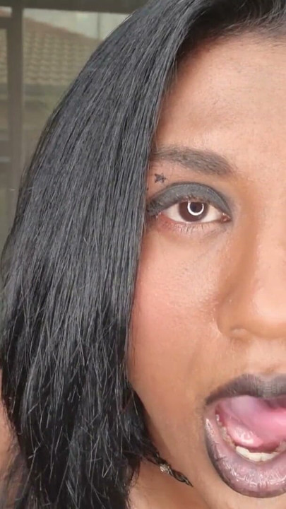 Desi slut dirty talking while playing, displaying her tongue and soft lips | Clip 2