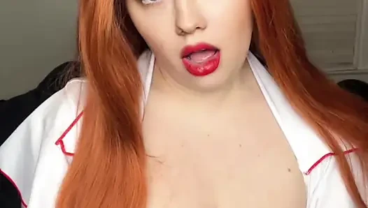Redhead Nurse Sucks, Fucks, and Squirts