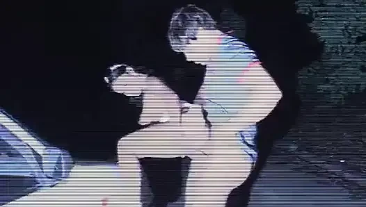Winnie açık havada dudaklarına boşalıyor