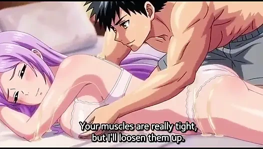 Stepbrother give oil massage to stepsister and press her boobs