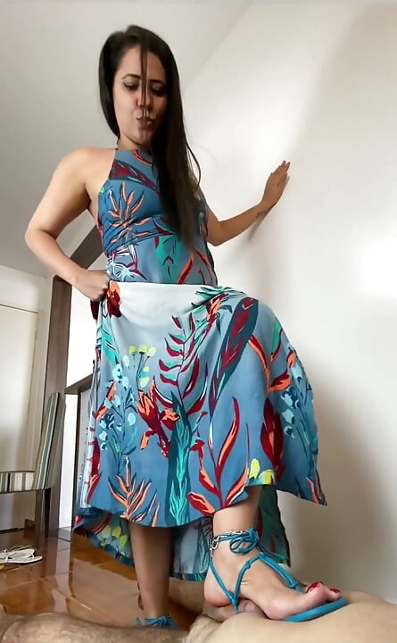 Cock Crush 7 - Goddess Kiffa in Sexy Blue Schutz Sandals 7