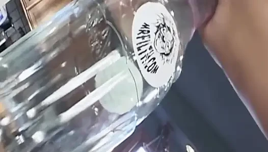 Mature MILF Stretched Wide with Bottle and Thick Cock