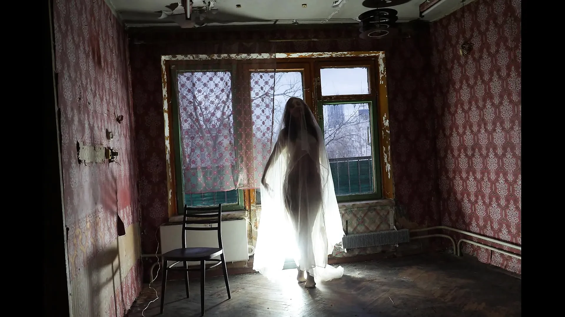 Ghost in a-maj in abandoned House