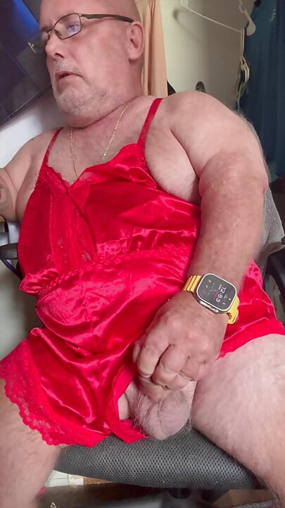 Mark Fletcher wearing new lingerie jerking my cock