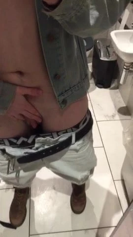 FTM trans man showing of big clit