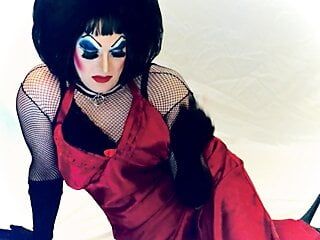 Sissy Fuck Toy Smokes and Strips to Lingerie for Master on Cam